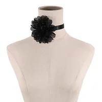 Wholesale Jewelry Simple Style Classic Style Flower Gauze Rhinestones Inlay Choker main image 4