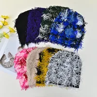 Unisex Hip-Hop Color Block Plush Eaveless Wool Cap main image 1