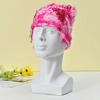 Unisex Hip-Hop Color Block Plush Eaveless Wool Cap main image 4