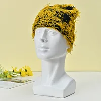 Unisex Hip-Hop Color Block Plush Eaveless Wool Cap sku image 2