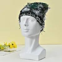 Unisex Hip-Hop Color Block Plush Eaveless Wool Cap sku image 3