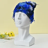 Unisex Hip-Hop Color Block Plush Eaveless Wool Cap sku image 1