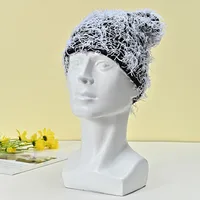 Unisex Hip-Hop Color Block Plush Eaveless Wool Cap sku image 7