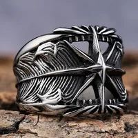 Streetwear Crown 304 Stainless Steel Carving Men's Rings main image 7