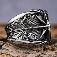 Streetwear Crown 304 Stainless Steel Carving Men's Rings main image 4