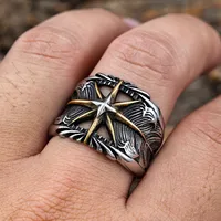 Streetwear Crown 304 Stainless Steel Carving Men's Rings main image 2