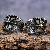 Streetwear Crown 304 Stainless Steel Carving Men's Rings main image 1