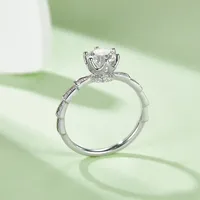 1.0ct 925 Sterling Silver Moissanite Round Rings main image 6