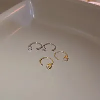 1 Pair Simple Style Solid Color Plating Inlay 304 Stainless Steel Zircon 14K Gold Plated Earrings main image 3