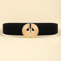 Elegant Business Simple Style Solid Color Alloy Fabric Metal Button Women's Woven Belts main image 8
