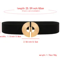 Elegant Business Simple Style Solid Color Alloy Fabric Metal Button Women's Woven Belts main image 7