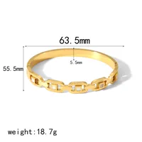Simple Style Commute Geometric 304 Stainless Steel 18K Gold Plated Glass Bangle In Bulk main image 4