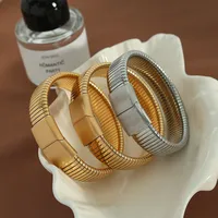 Titanium Steel Simple Style Geometric Plating Bangle main image 4