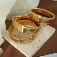 Titanium Steel Simple Style Geometric Plating Bangle main image 5