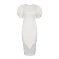 Women's Regular Dress Simple Style Round Neck Zipper Short Sleeve Solid Color Maxi Long Dress Holiday Daily main image 3