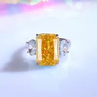 925 Sterling Silver High Carbon Diamond Geometric Rings main image 7
