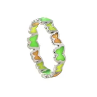 Stainless Steel Sweet Butterfly Enamel Plating Rings main image 2