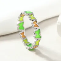 Stainless Steel Sweet Butterfly Enamel Plating Rings sku image 6