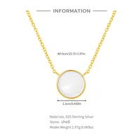 925 Sterling Silver Shell Cable Chain Inlay Round Necklace main image 6