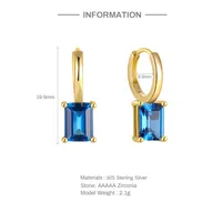 1 Pair 925 Sterling Silver Zircon Geometric Drop Earrings main image 6
