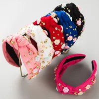 Women's Casual Modern Style Flower Cloth Inlay Rhinestones Hair Band main image 1