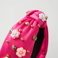 Women's Casual Modern Style Flower Cloth Inlay Rhinestones Hair Band main image 4
