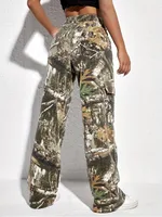 Women's Holiday Daily Simple Style Classic Style Color Block Full Length Printing Pocket Cargo Pants main image 2