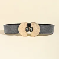Vintage Style Commute Geometric Elastic Polyester Buckle Elastic Alloy Women's Adults Woven Belts main image 9