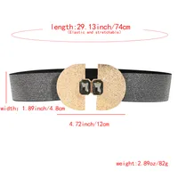 Vintage Style Commute Geometric Elastic Polyester Buckle Elastic Alloy Women's Adults Woven Belts main image 6