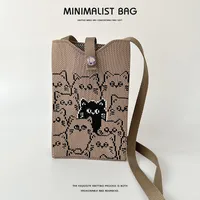 Women's Polyester Cartoon Flower Streetwear Lock Clasp Phone Wallets sku image 3