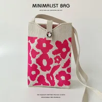 Women's Polyester Cartoon Flower Streetwear Lock Clasp Phone Wallets sku image 1