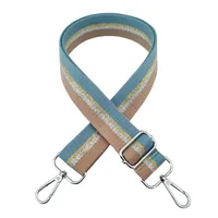Polyester Cotton Color Block Stripe Bag Strap sku image 8