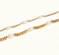 Simple Style Classic Style Solid Color 304 Stainless Steel Titanium Steel 18K Gold Plated Freshwater Pearl Bracelets In Bulk main image 5