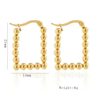 1 Pair Simple Style U Shape Round Square Plating 304 Stainless Steel 18K Gold Plated Earrings sku image 5