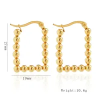1 Pair Simple Style U Shape Round Square Plating 304 Stainless Steel 18K Gold Plated Earrings sku image 4