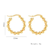 1 Pair Simple Style U Shape Round Square Plating 304 Stainless Steel 18K Gold Plated Earrings sku image 1