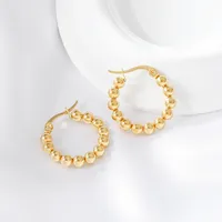 1 Pair Simple Style U Shape Round Square Plating 304 Stainless Steel 18K Gold Plated Earrings main image 5