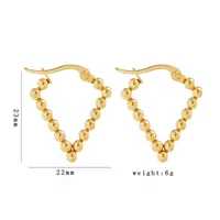 1 Pair Simple Style U Shape Round Square Plating 304 Stainless Steel 18K Gold Plated Earrings sku image 7
