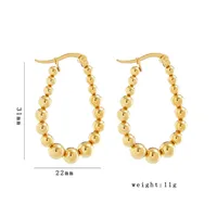 1 Pair Simple Style U Shape Round Square Plating 304 Stainless Steel 18K Gold Plated Earrings sku image 3