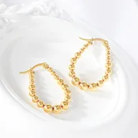 1 Pair Simple Style U Shape Round Square Plating 304 Stainless Steel 18K Gold Plated Earrings main image 4