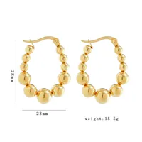 1 Pair Simple Style U Shape Round Square Plating 304 Stainless Steel 18K Gold Plated Earrings sku image 6