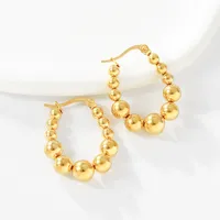 1 Pair Simple Style U Shape Round Square Plating 304 Stainless Steel 18K Gold Plated Earrings main image 2
