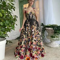 Women's Party Dress Elegant U Neck Sleeveless Flower Maxi Long Dress Banquet Cocktail Party sku image 6