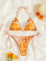 Women's Solid Color 2 Pieces Set Bikinis Swimwear sku image 6