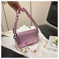Women's Medium Pu Leather Solid Color Elegant Vintage Style Magnetic Buckle Square Bag sku image 3