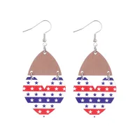 1 Pair Ethnic Style Bohemian Star Stripe Arylic Wood Drop Earrings sku image 1