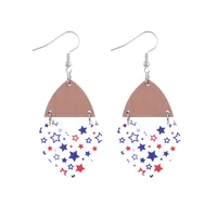 1 Pair Ethnic Style Bohemian Star Stripe Arylic Wood Drop Earrings sku image 5