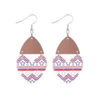 1 Pair Ethnic Style Bohemian Star Stripe Arylic Wood Drop Earrings sku image 6