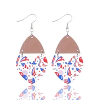 1 Pair Ethnic Style Bohemian Star Stripe Arylic Wood Drop Earrings sku image 3
