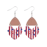 1 Pair Ethnic Style Bohemian Star Stripe Arylic Wood Drop Earrings sku image 4